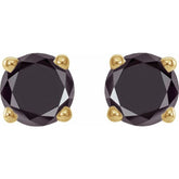 14K Yellow 1/2 CTW Natural Black Diamond Stud Earrings